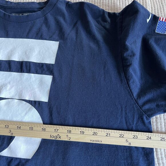 Nike USA Shirt Mens XL Navy Blue Graphic Swoosh Flag Short Sleeve T-Shirt Tee - Picture 8 of 9
